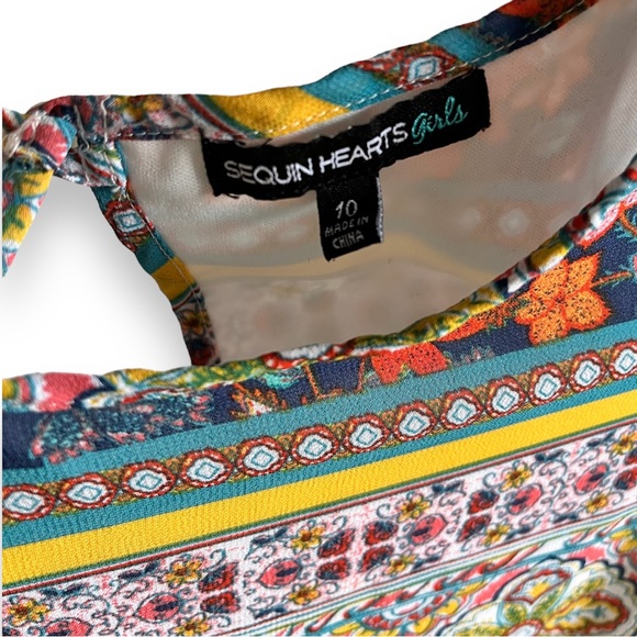 Sequin Hearts Girls Cold Shoulder Tie-Back Dress - Picture 5 of 5